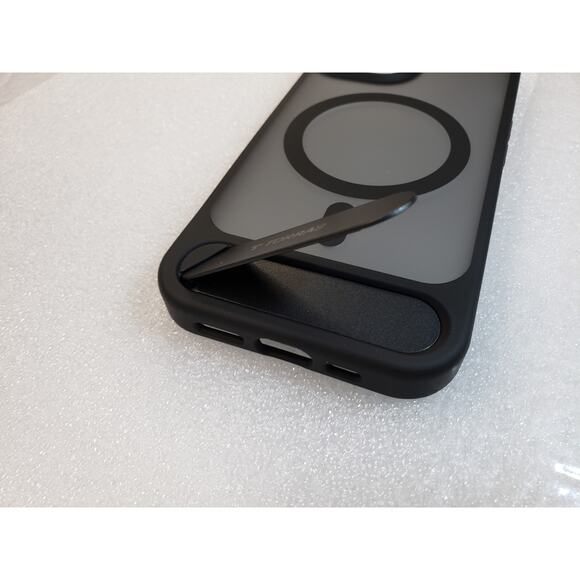 TORRAS iPhone 15 Reg Case Magnetic Flush Stand MagSafe Slim Frosted Black - Picture 10 of 12